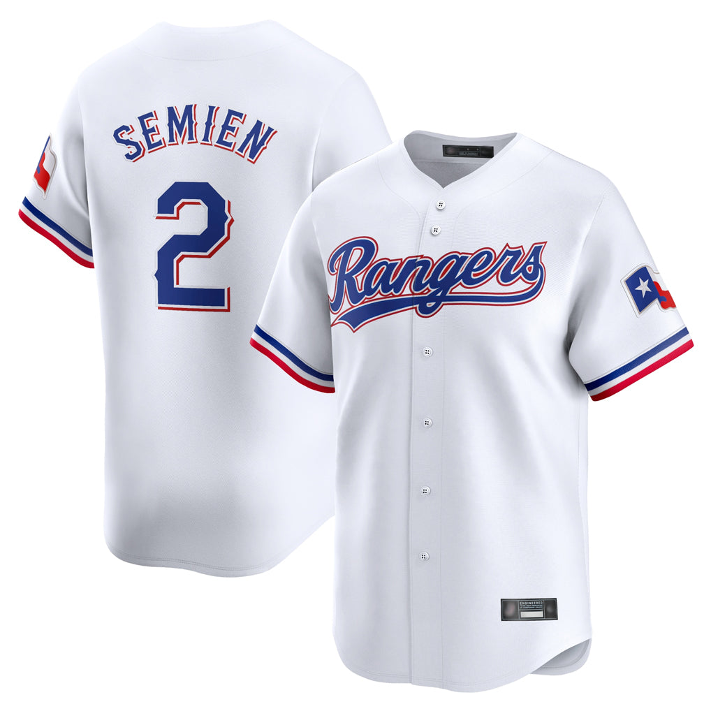 Texas Rangers #2 Marcus Semien Player White Home Limited Stitched Baseball Jerseys