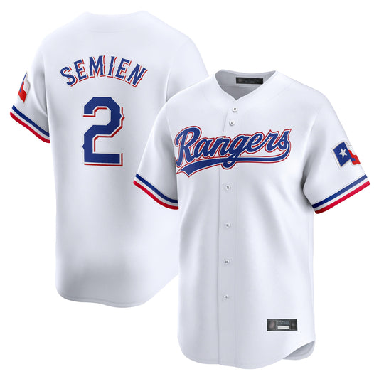 Texas Rangers #2 Marcus Semien Player White Home Limited Stitched Baseball Jerseys