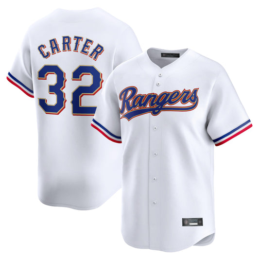 Texas Rangers #32 Evan Carter Player Gold Collection Limited Edition White Stitched Baseball Jerseys