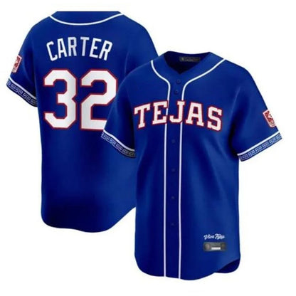 Texas Rangers #32 Evan Carter Player Royal 2026 City Connect Premier Stitched Baseball Jerseys