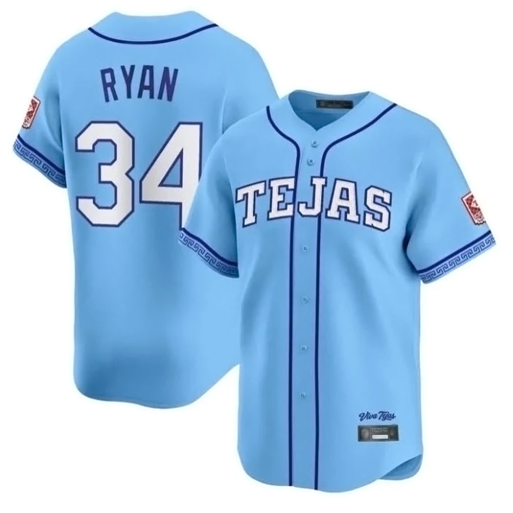 Texas Rangers #34 Nolan Ryan Player Blue 2026 City Connect Premier Stitched Baseball Jerseys