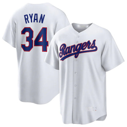 Texas Rangers #34 Nolan Ryan Player White Home Game Stitched Baseball Jerseys
