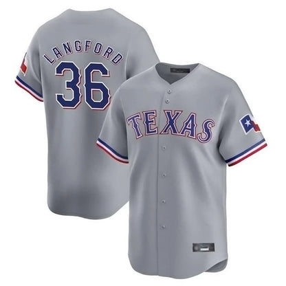 Texas Rangers #36 Wyatt Langford Player Gray Home Limited Stitched Baseball Jerseys