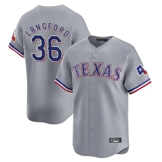 Texas Rangers #36 Wyatt Langford Player Gray Home Limited Stitched Baseball Jerseys