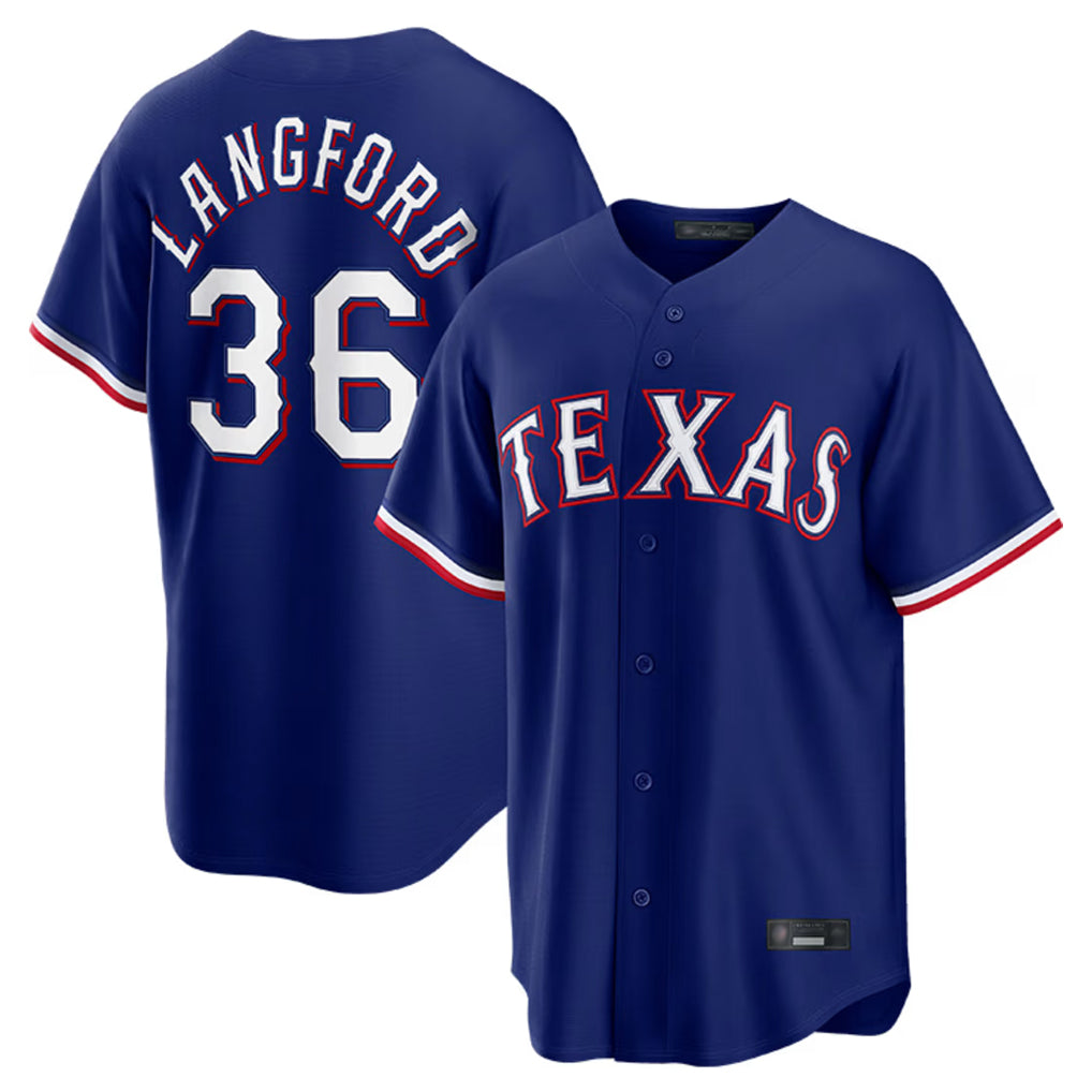 Texas Rangers #36 Wyatt Langford Player Royal Home Game Stitched Baseball Jerseys