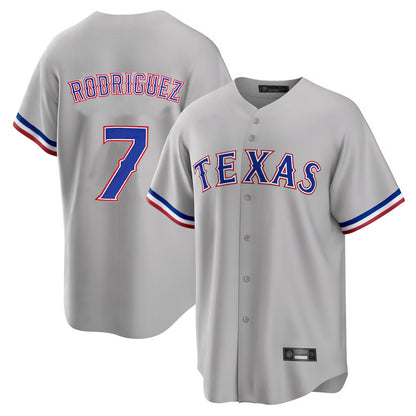 Texas Rangers #7 Ivan Rodriguez Player Gray Home Game Stitched Baseball Jerseys