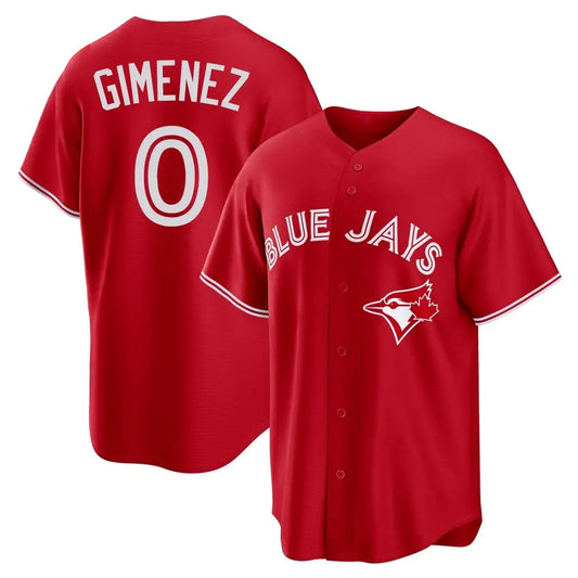 Toronto Blue Jays #0 Andres Gimenez Player Red Home Game Stitched Baseball Jerseys