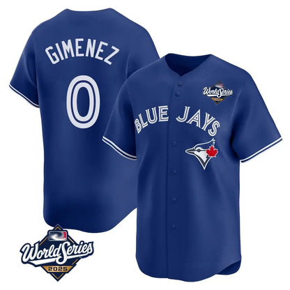 Toronto Blue Jays #0 Andres Gimenez Player Royal 2025 World Series Limited Stitched Baseball Jerseys