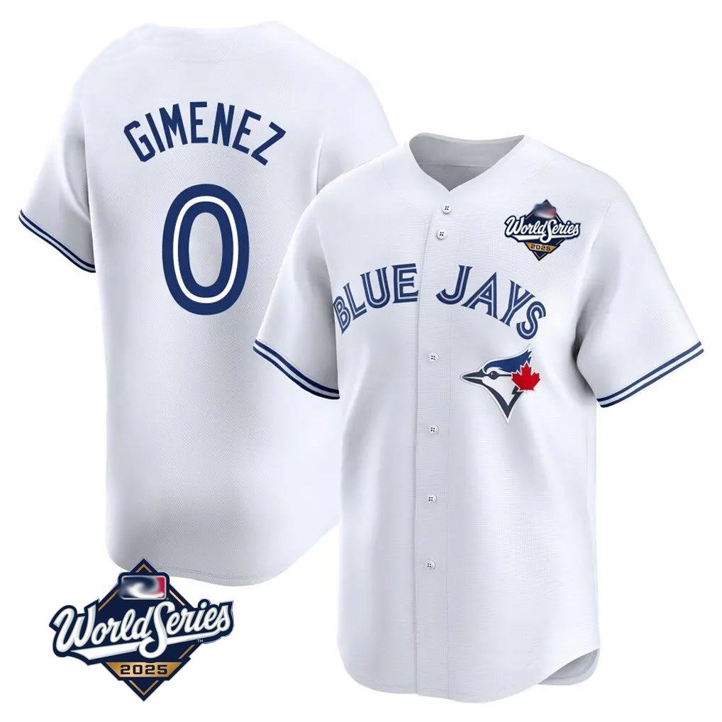 Toronto Blue Jays #0 Andres Gimenez Player White 2025 World Series Limited Stitched Baseball Jerseys