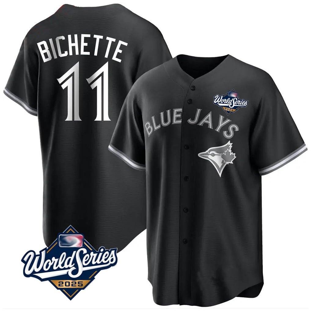 Toronto Blue Jays #11 Bo Bichette Player Black 2025 World Series Game Stitched Baseball Jerseys
