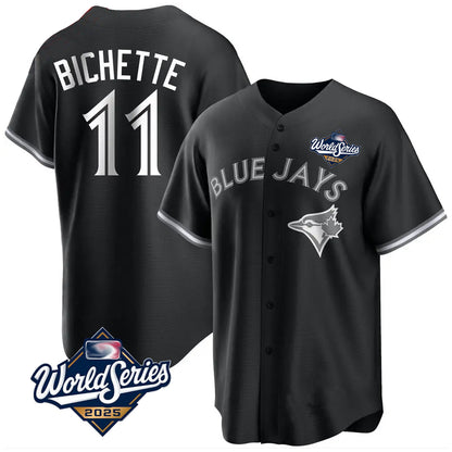 Toronto Blue Jays #11 Bo Bichette Player Black 2025 World Series Game Stitched Baseball Jerseys
