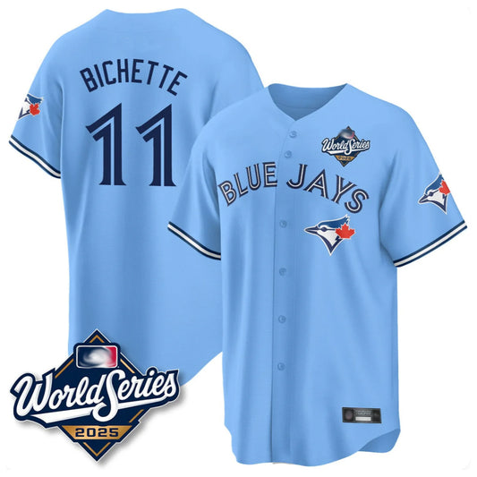 Toronto Blue Jays #11 Bo Bichette Player Blue 2025 World Series Game Stitched Baseball Jerseys