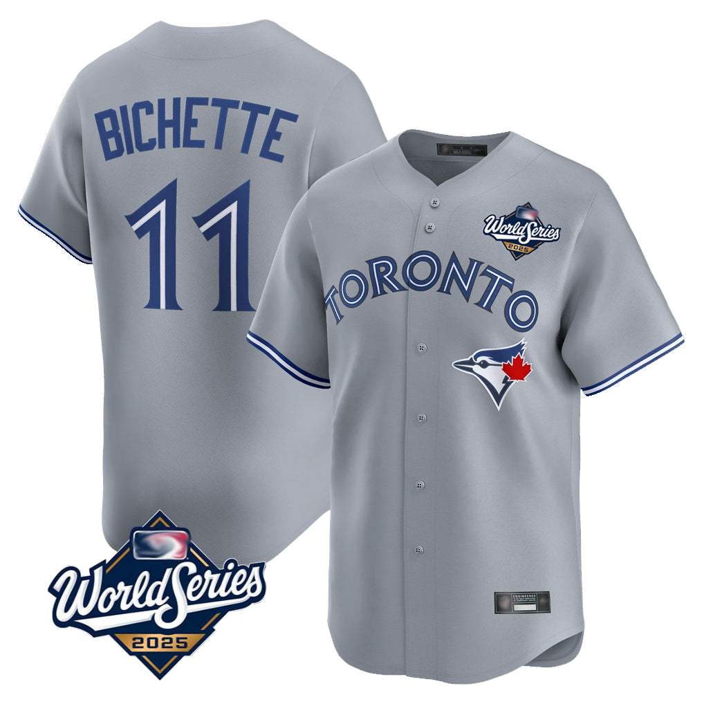 Toronto Blue Jays #11 Bo Bichette Player Gray 2025 World Series Limited Home Stitched Baseball Jerseys