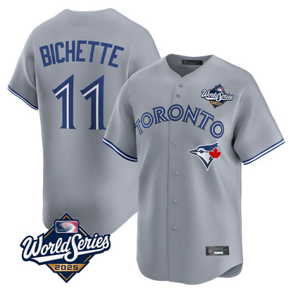 Toronto Blue Jays #11 Bo Bichette Player Gray 2025 World Series Limited Home Stitched Baseball Jerseys