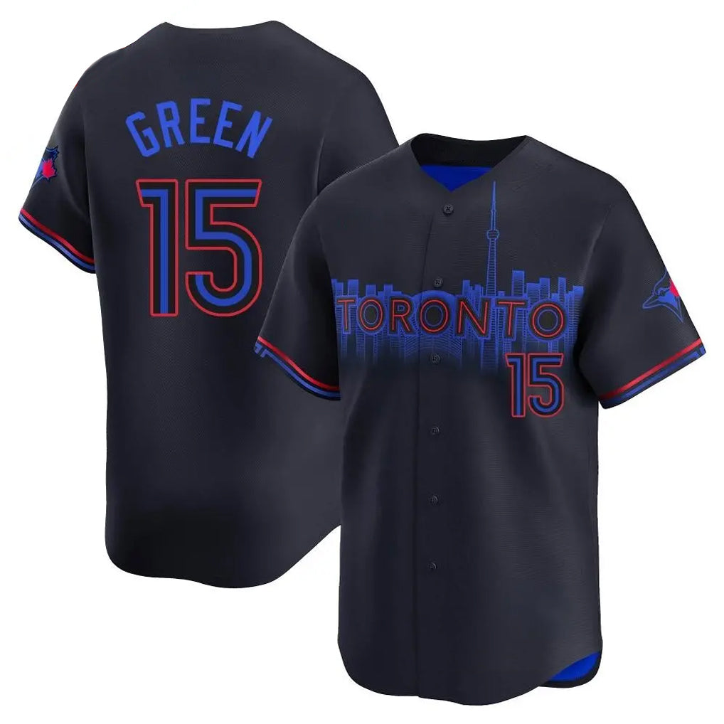 Toronto Blue Jays #15 Chad Green Player Black&Blue City Connect Limited Stitched Baseball Jerseys