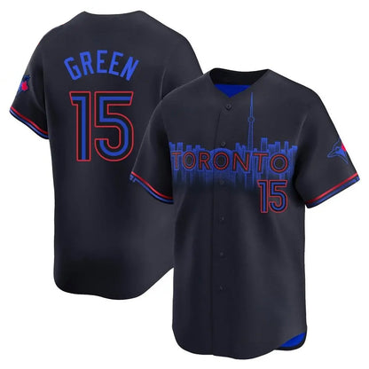 Toronto Blue Jays #15 Chad Green Player Black&Blue City Connect Limited Stitched Baseball Jerseys