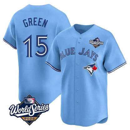 Toronto Blue Jays #15 Chad Green Player Blue 2025 World Series Game Stitched Baseball Jerseys