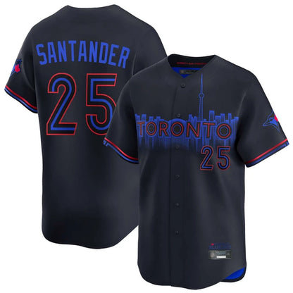 Toronto Blue Jays #25 Anthony Santander Player Black&Blue City Connect Limited Stitched Baseball Jerseys