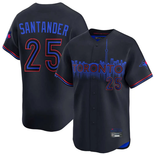 Toronto Blue Jays #25 Anthony Santander Player Black&Blue City Connect Limited Stitched Baseball Jerseys