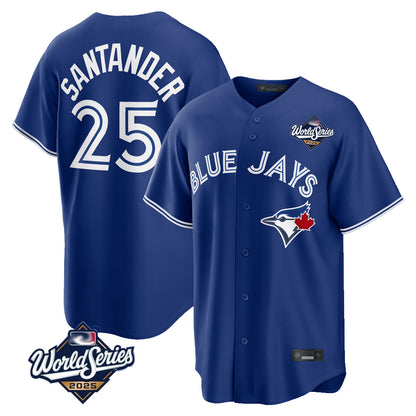 Toronto Blue Jays #25 Anthony Santander Player Navy 2025 World Series Home Limited Stitched Baseball Jerseys