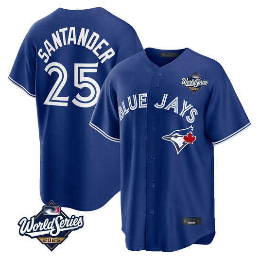 Toronto Blue Jays #25 Anthony Santander Player Navy 2025 World Series Home Limited Stitched Baseball Jerseys