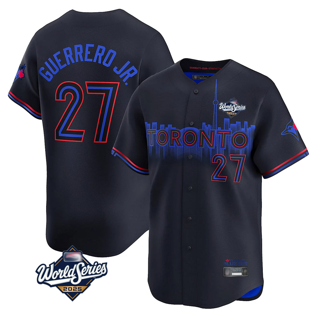 Toronto Blue Jays #27 Vladimir Guerrero Jr. Player Black 2025 World Series City Connect Limited Stitched Baseball Jerseys