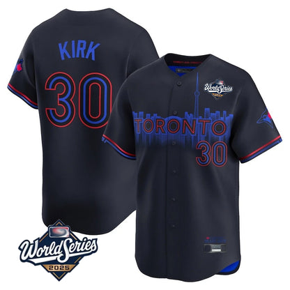 Toronto Blue Jays #30 Alejandro Kirk Player Black 2025 World Series City Connect Stitched Baseball Jerseys
