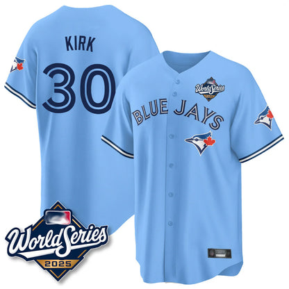 Toronto Blue Jays #30 Alejandro Kirk Player Blue 2025 World Series Limited Stitched Baseball Jerseys