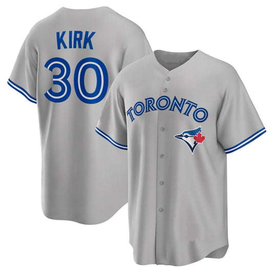 Toronto Blue Jays #30 Alejandro Kirk Player Gray Home Game Stitched Baseball Jerseys