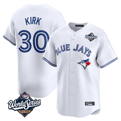 Toronto Blue Jays #30 Alejandro Kirk Player White 2025 World Series Home Limited Stitched Baseball Jerseys