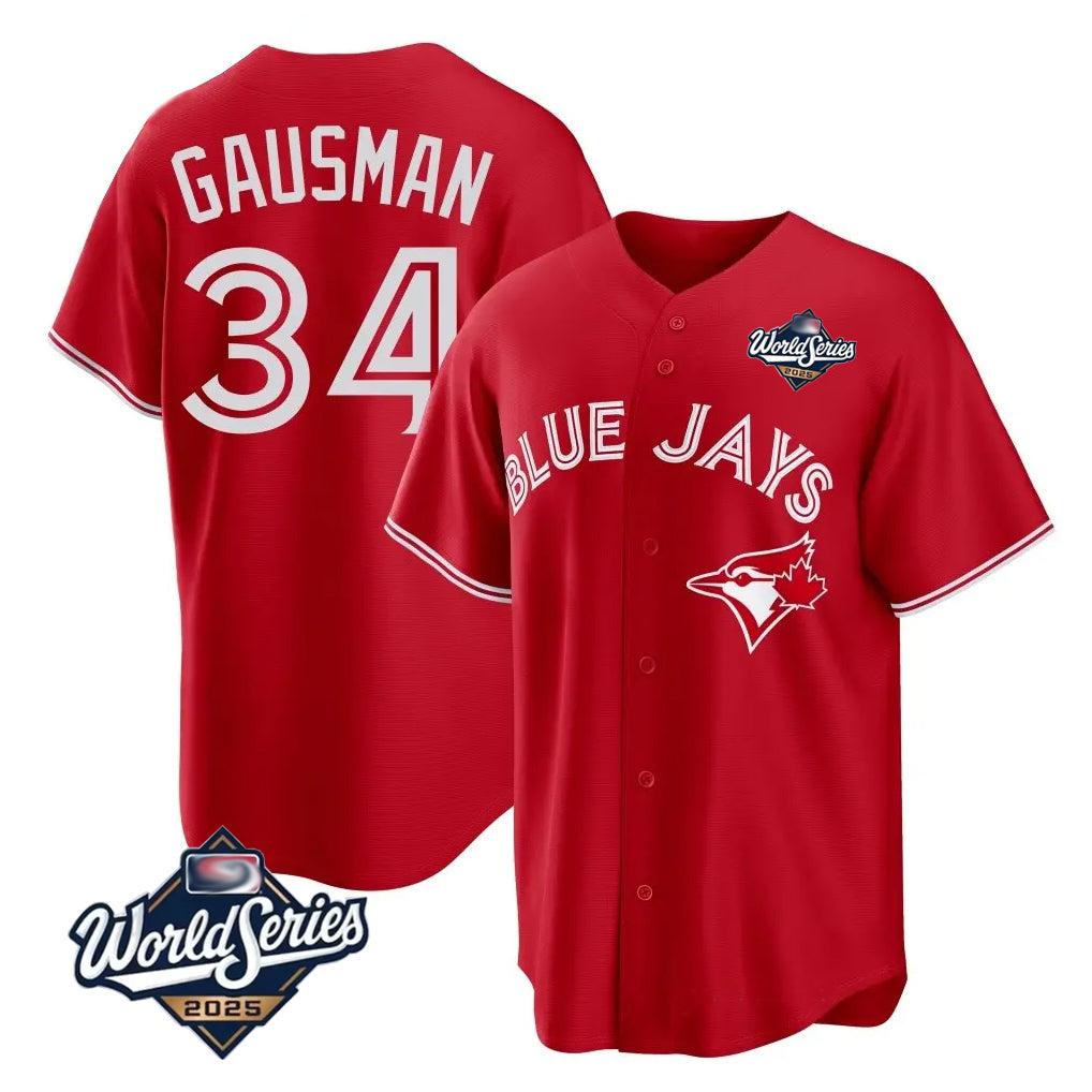 Toronto Blue Jays #34 Kevin Gausman Player Red 2025 American League All Stitched Baseball Jerseys