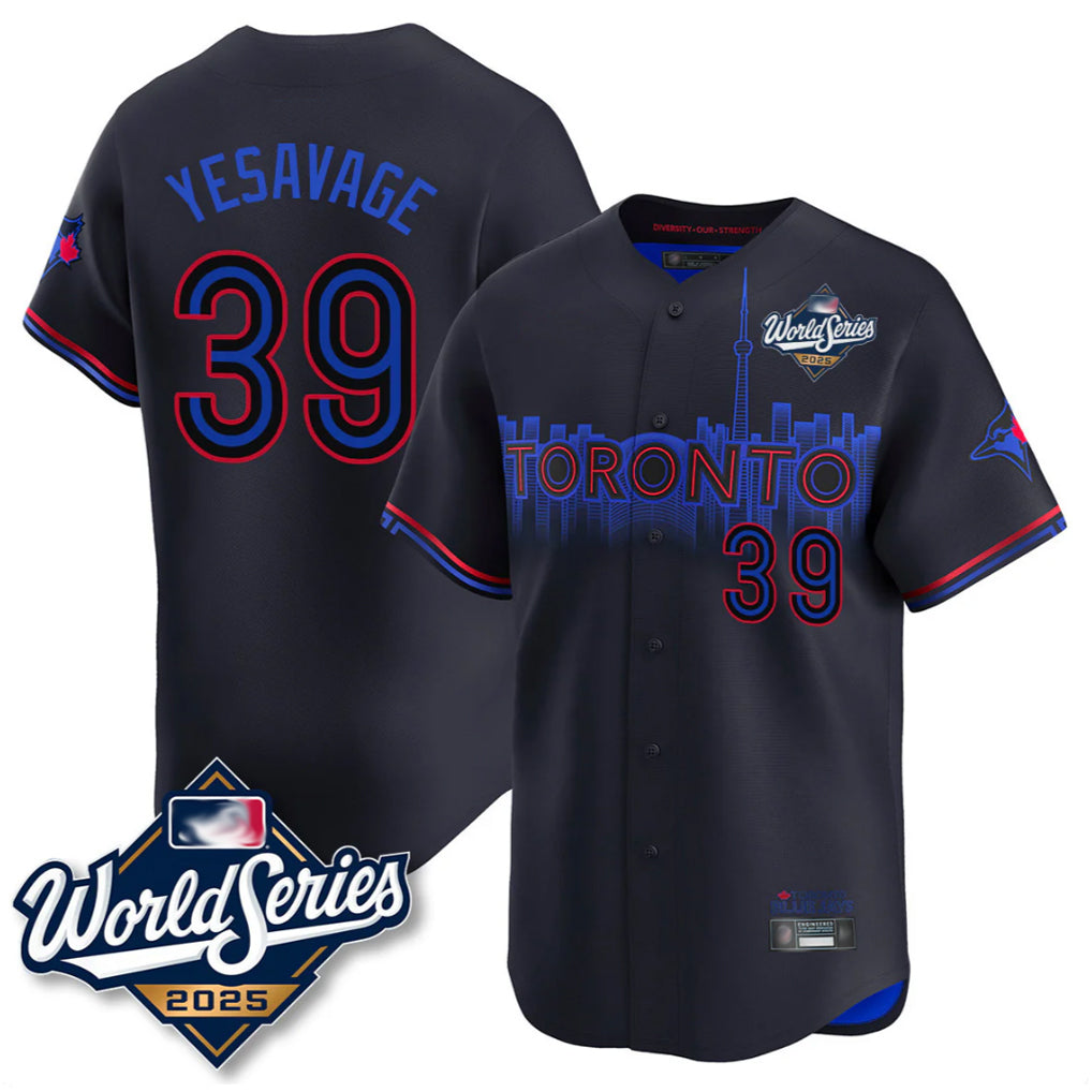 Toronto Blue Jays #39 Trey Yesavage Player Black 2025 World Series City Connect Stitched Baseball Jerseys
