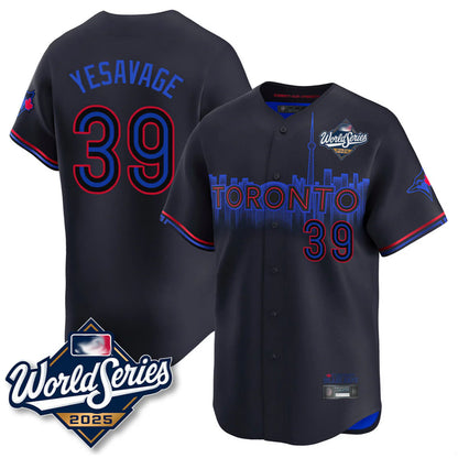 Toronto Blue Jays #39 Trey Yesavage Player Black 2025 World Series City Connect Stitched Baseball Jerseys