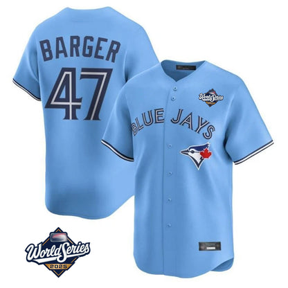 Toronto Blue Jays #47 Addison Barger Player Blue 2025 World Series Limited Stitched Baseball Jerseys