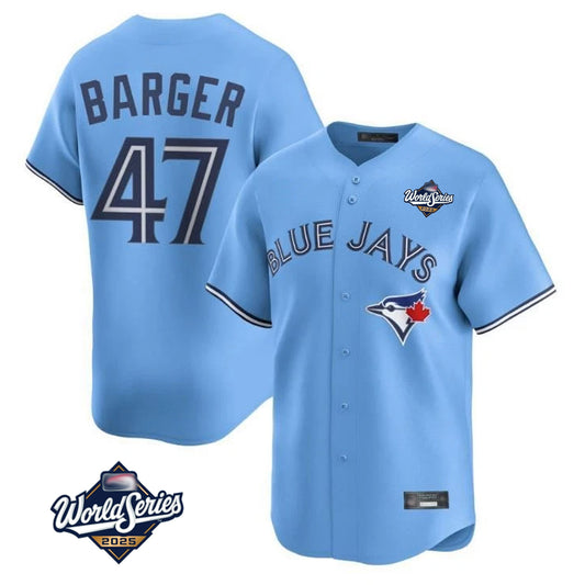 Toronto Blue Jays #47 Addison Barger Player Blue 2025 World Series Limited Stitched Baseball Jerseys