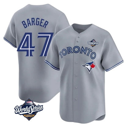 Toronto Blue Jays #47 Addison Barger Player Gray 2025 World Series Stitched Baseball Jerseys