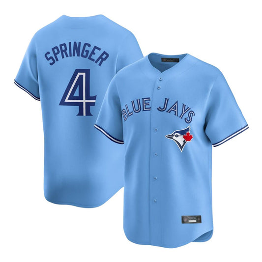 Toronto Blue Jays #4 George Springer Player Blue Home Game Stitched Baseball Jerseys