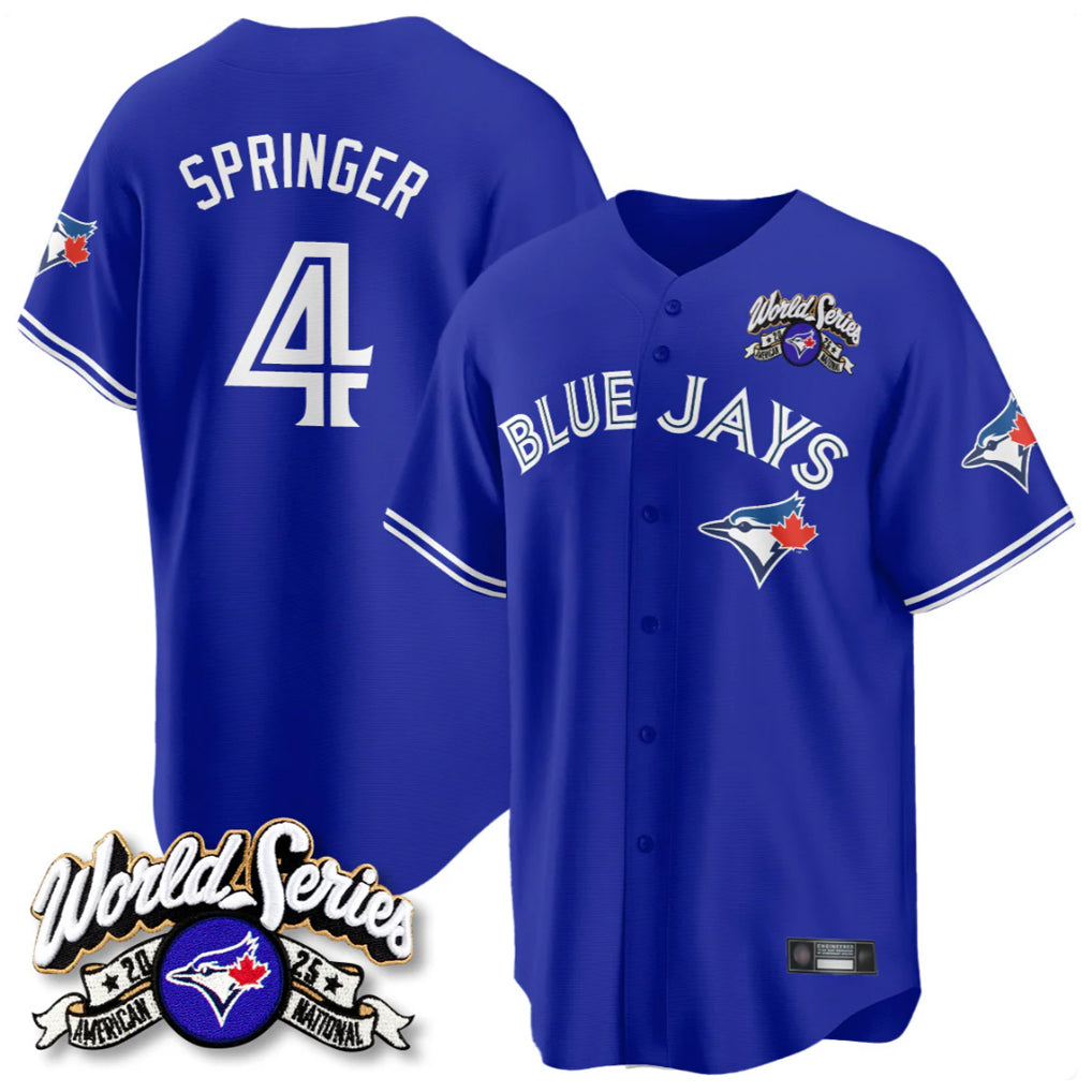 Toronto Blue Jays #4 George Springer Player Royal 2025 American League All Stitched Baseball Jerseys