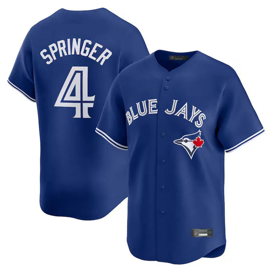 Toronto Blue Jays #4 George Springer Player Royal Home Limited Stitched Baseball Jerseys