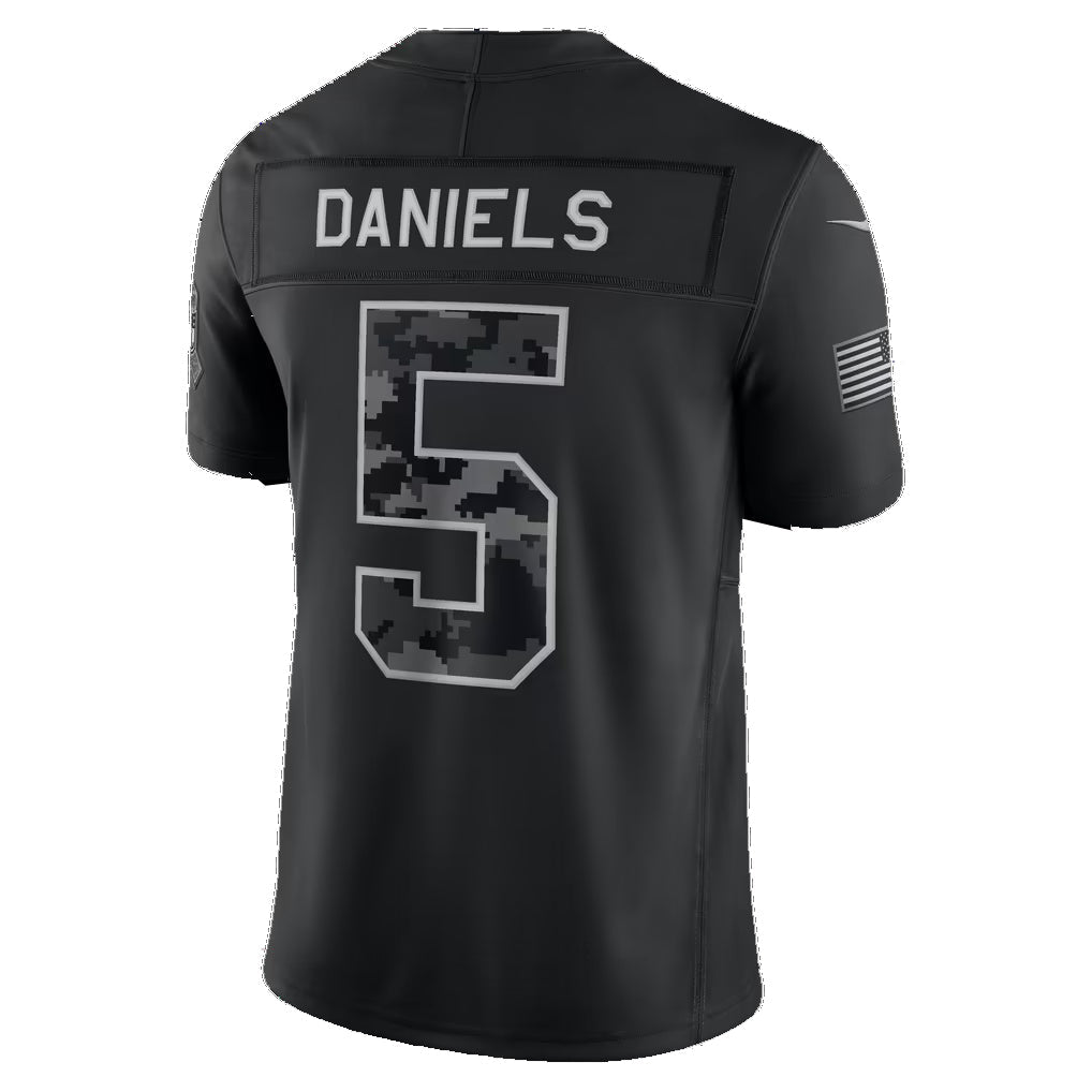 W.Commanders #5 Jayden Daniels Black 2026 Salute to Service Stitched Limited Football jersey RONA