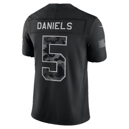 W.Commanders #5 Jayden Daniels Black 2026 Salute to Service Stitched Limited Football jersey RONA