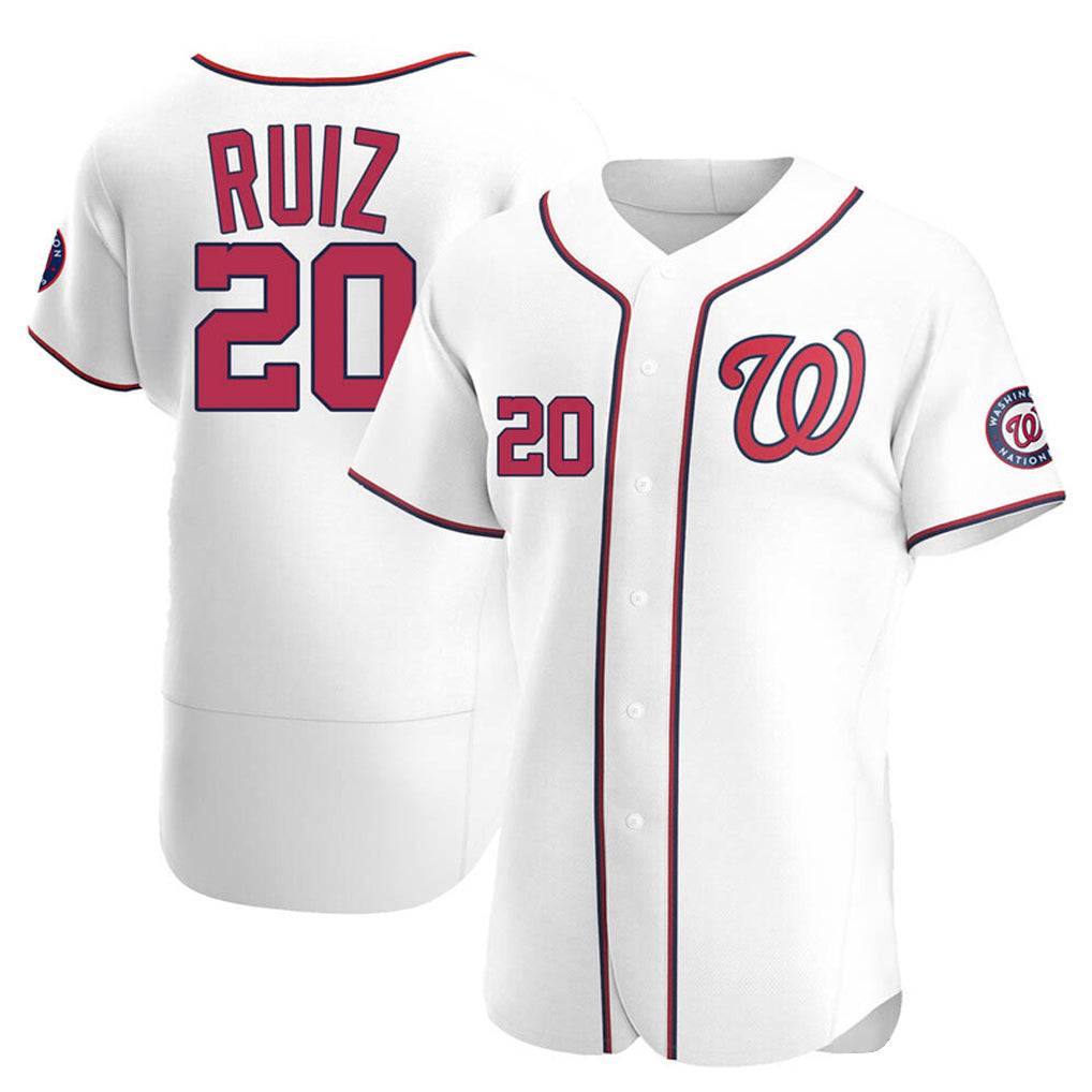 Washington Nationals #20 Keibert Ruiz Player White Elite Home Stitched Baseball Jerseys
