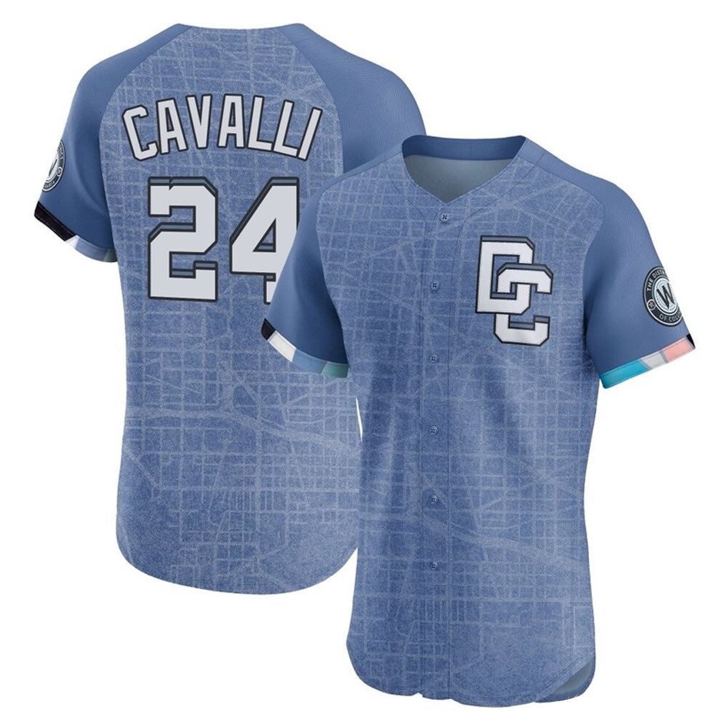 Washington Nationals #24 Cade Cavalli Player Blue City Connect Elite Limited Stitched Baseball Jerseys
