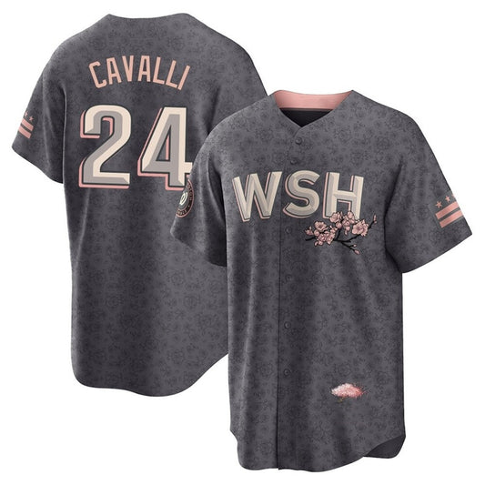 Washington Nationals #24 Cade Cavalli Player Gray City Connect Stitched Baseball Jerseys
