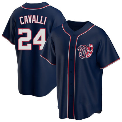Washington Nationals #24 Cade Cavalli Player Navy Blue Replica Game Stitched Baseball Jerseys