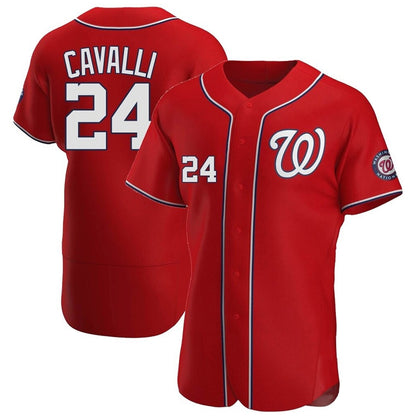 Washington Nationals #24 Cade Cavalli Player Red Alternate Elite Stitched Baseball Jerseys