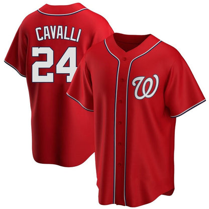 Washington Nationals #24 Cade Cavalli Player Red Replica Game Stitched Baseball Jerseys