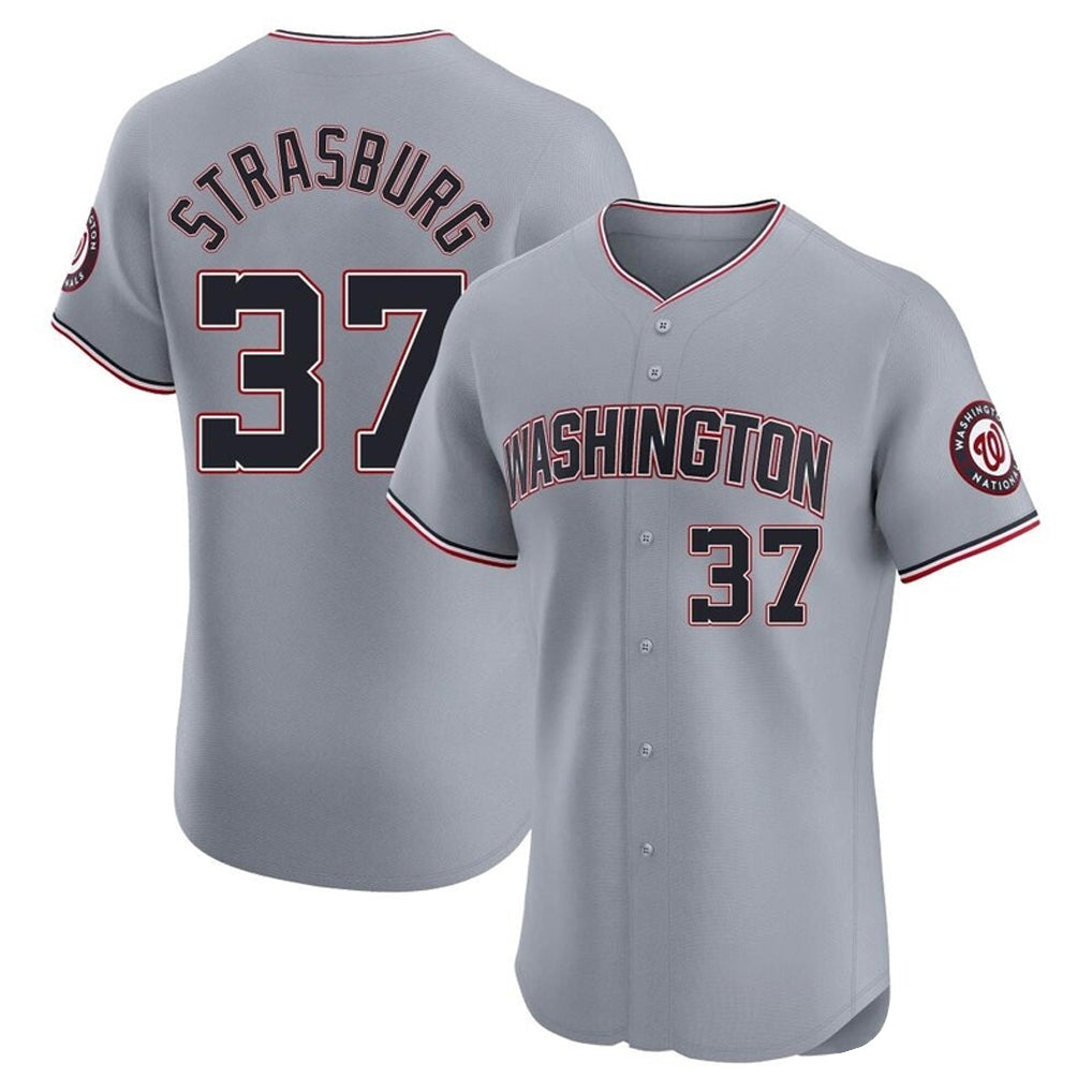 Washington Nationals #37 Stephen Strasburg Player Gray City Connect Elite Alternate Stitched Baseball Jerseys