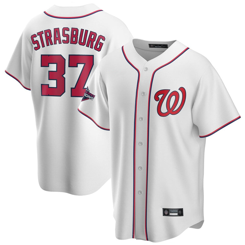Washington Nationals #37 Stephen Strasburg Player White Game Stitched Baseball Jerseys