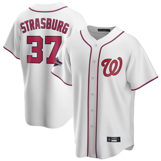 Washington Nationals #37 Stephen Strasburg Player White Game Stitched Baseball Jerseys